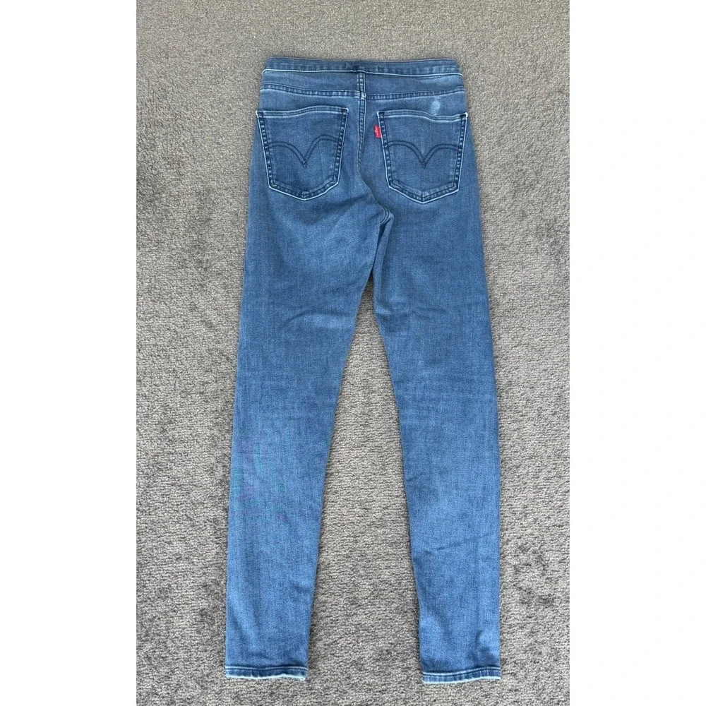 Levis Runaround Super Skinny Jeans Womens XS High Rise Medium Wash Blue Denim - Picture 12 of 12